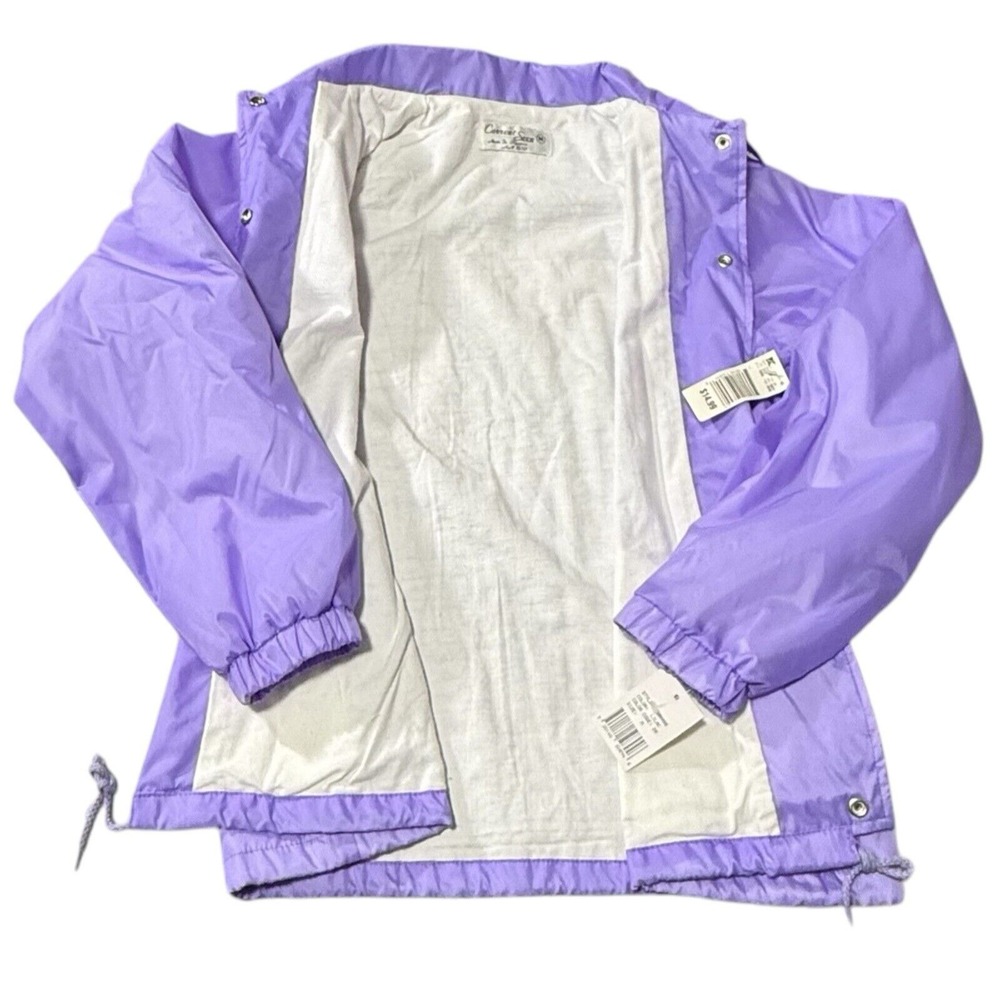 Vintage NOS 1980s Lilac Wind Breaker Jacket Current Seen Size M Snap Front New!! - Picture 5 of 8